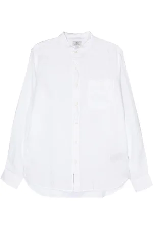 Woolrich BAND COLLAR LINEN SHIRT