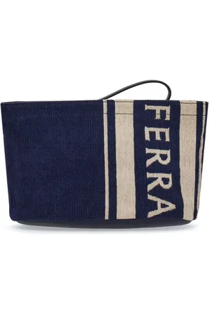 Salvatore Ferragamo Contrasting-logo jacquard pouch