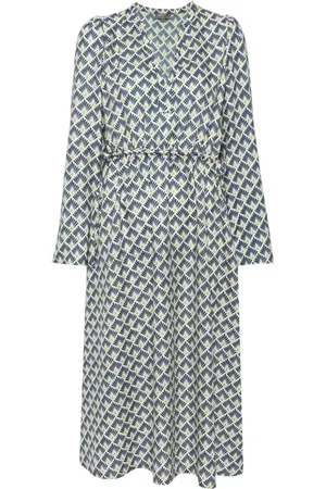 N.PEAL Printed cashmere-silk dress