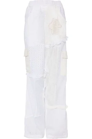 Cavia Panelled broderie-anglaise cargo trousers