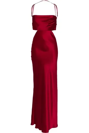Michelle Mason Plunge back silk dress