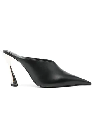 MUGLER 95mm leather mules