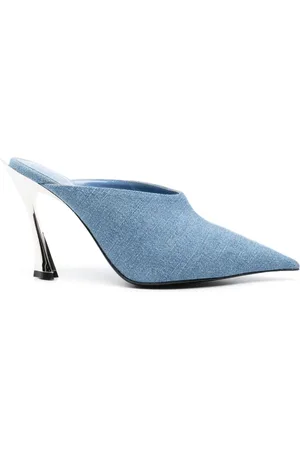 MUGLER 95mm denim mules