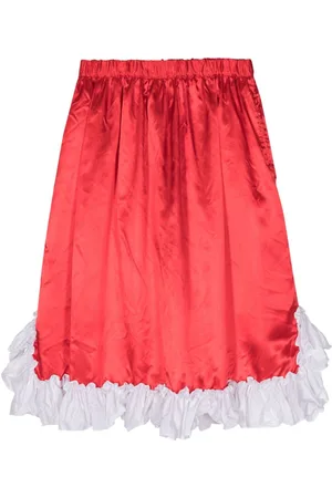 Comme des Garçons Ruffled-hem satin skirt