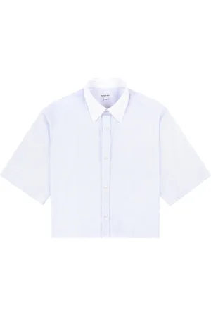 Sporty & Rich Striped croped cotton shirt