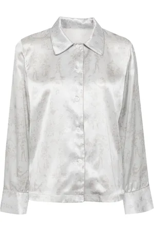 Kiki de Montparnasse Floral-jacquard silk shirt