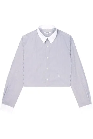 Sporty & Rich Striped croped cotton shirt