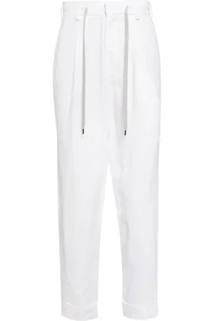 N.PEAL Drawstring linen trousers