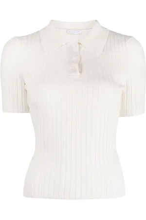 JOHN ELLIOTT Short-sleeve ribbed-knit polo top