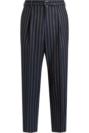 Etro Striped belted trousers