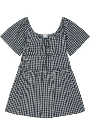 Ganni Check-print mini dress