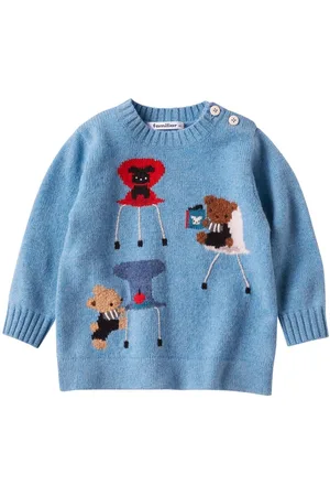 Familiar Patterned intarsia-knit wool jumper