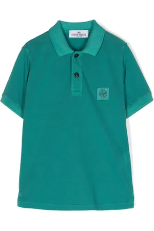 Stone Island Compass appliqu?? cotton polo shirt