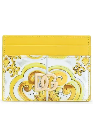 Dolce & Gabbana Majolica-print leather cardholder