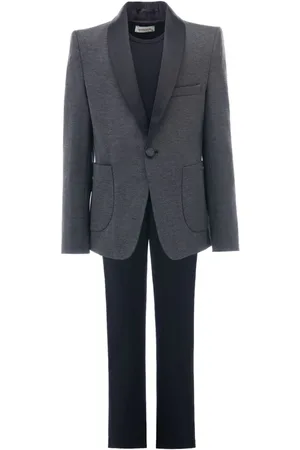 M. Moustache Olivero m??lange-effect suit