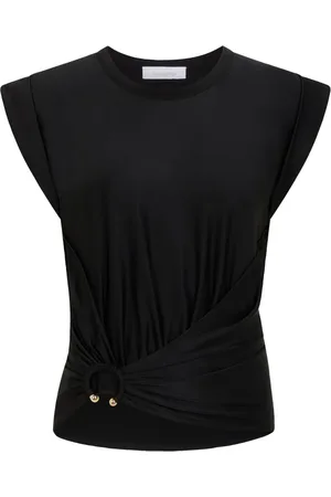 Paco rabanne Asymmetric gathered-detail blouse