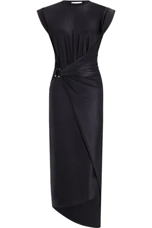 Paco rabanne Gathered-detail draped midi dress