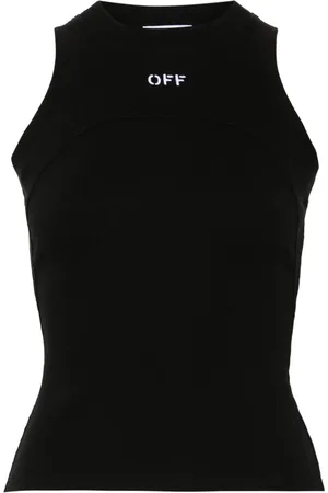 OFF-WHITE Logo-embroidered ribbed tank top
