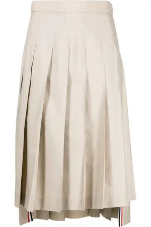 Thom Browne RWB-tab pleated midi skirt