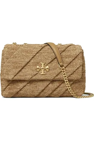 Tory Burch Small Kira draped raffia convertible shoulder bag