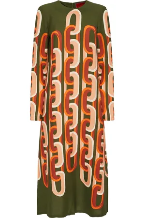 La DoubleJ Swing chain-link print middi dress