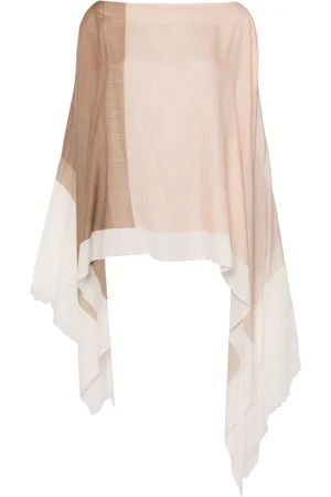 N.PEAL Colour-blocked cashmere kaftan