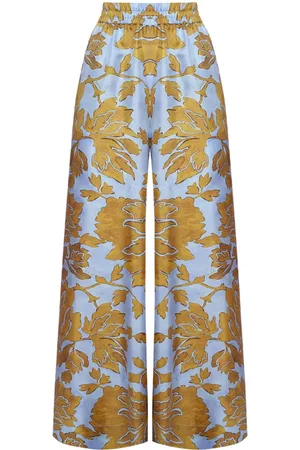 La DoubleJ Floral-print silk palazzo pants