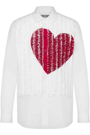 Moschino Heart-print ruffled shirt
