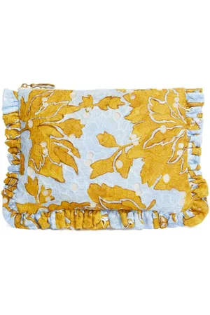 La DoubleJ Ruffled guipure lace clutch