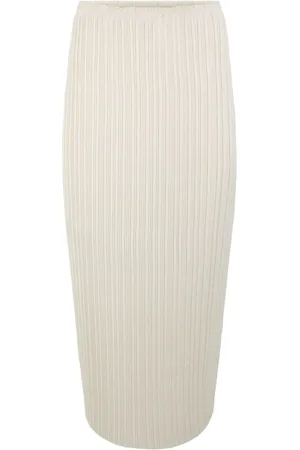 Vince Pleated satin midi skirt