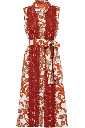 La DoubleJ Tootsie lace-panelling midi dress