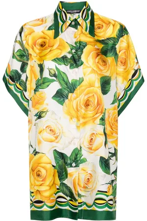 Dolce & Gabbana Rose-print silk shirt
