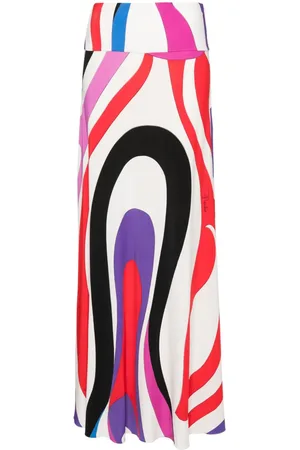 Puccini Marmo-print long skirt