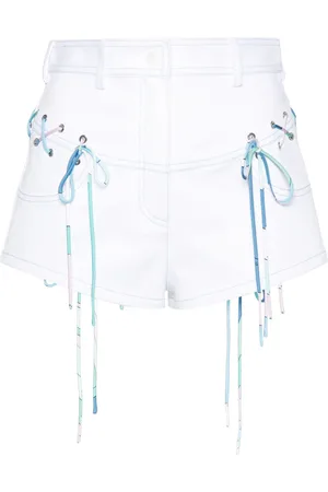 Puccini Lace-up denim shorts
