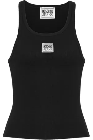 Moschino Logo-appliqu?? ribbed tank top