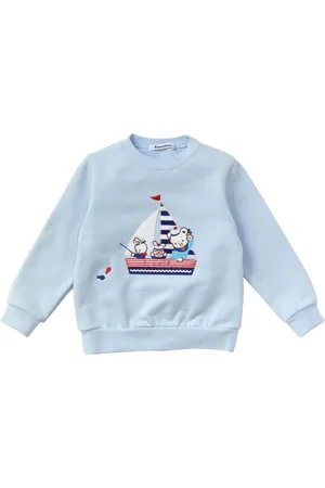 Familiar Embroidered motif cotton sweater