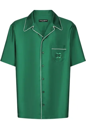 Dolce & Gabbana Embroidered-logo silk-twill shirt