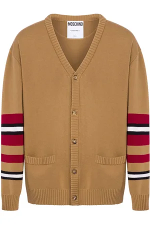 Moschino Stripe-trimmed virgin-wool cardigan