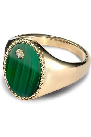 YVONNE LÉON 9kt yellow malachite ring