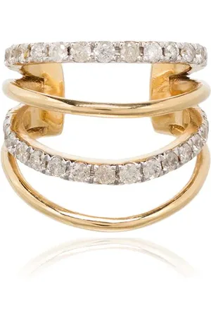 YVONNE LÉON 18kt yellow four layer diamond ear cuff