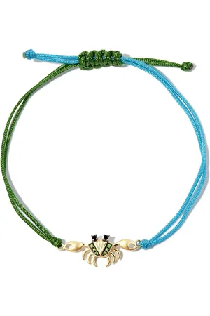 YVONNE LÉON 9kt yellow Crab tsavorite cord bracelet