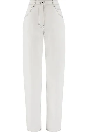 Salvatore Ferragamo Contrast-stitched wide-leg jeans