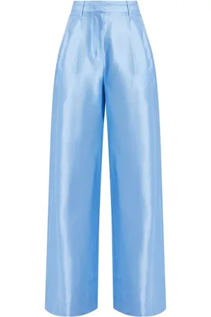 Staud Pleated silk palazzo pants