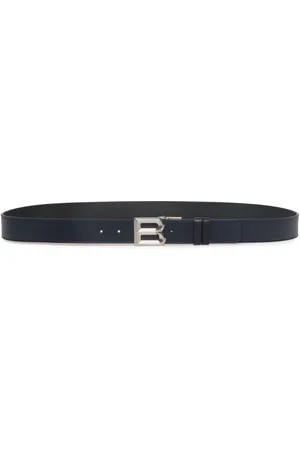 Bally Leather logo-buckle belt