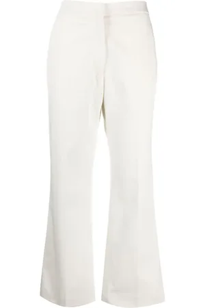 Jil Sander Pressed-crease cotton cropped trousers