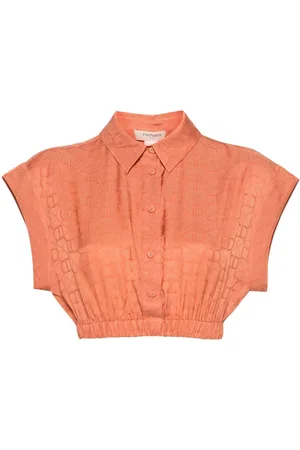 Twin-Set Cropped logo-jacquard shirt