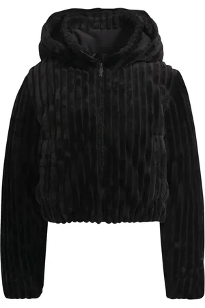 Reebok Ribbed-fleece puffer jacket