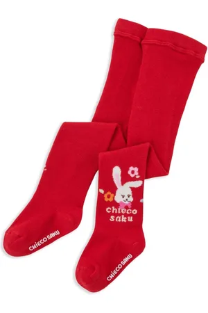 Miki House Bunny logo-knit socks