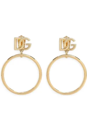 Dolce & Gabbana DG logo-charm hoop earrings