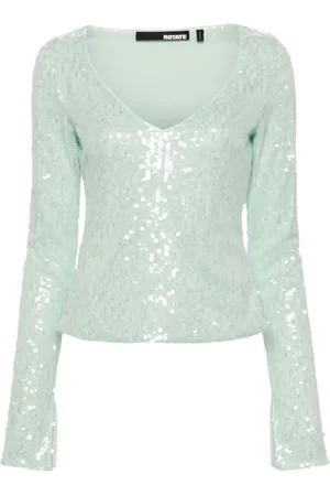 ROTATE Sequinned mesh longleeved T-shirt